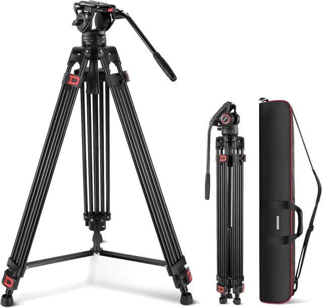 Neewer TP74 Pro 74"/188cm Aluminium Video Tripod with Fluid Head