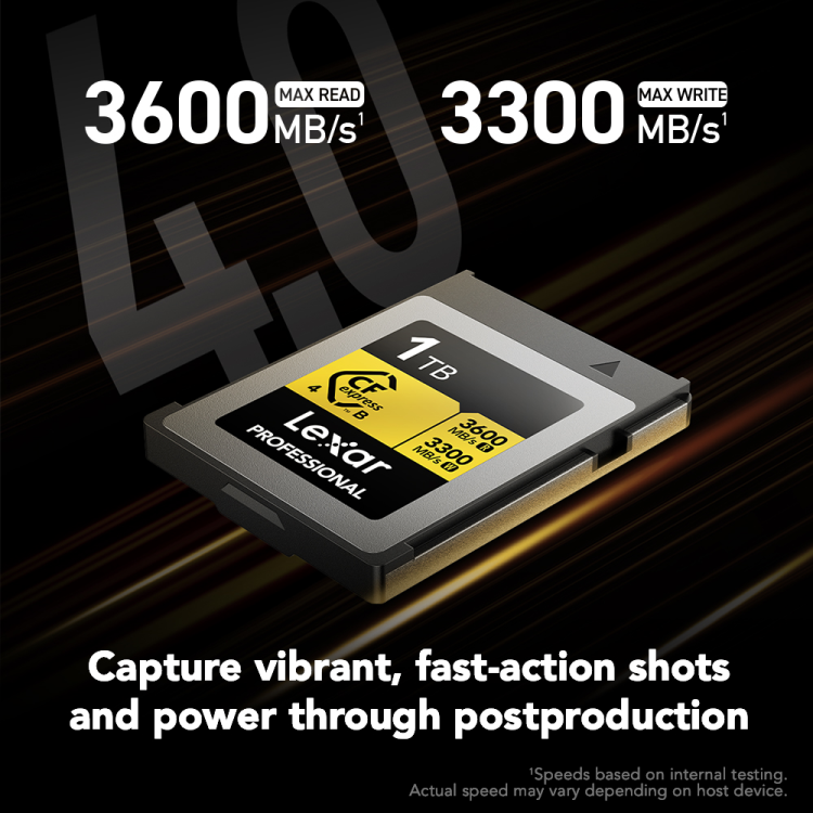Lexar®1TB Professional GOLD CFexpress™ 4.0 Type B Card