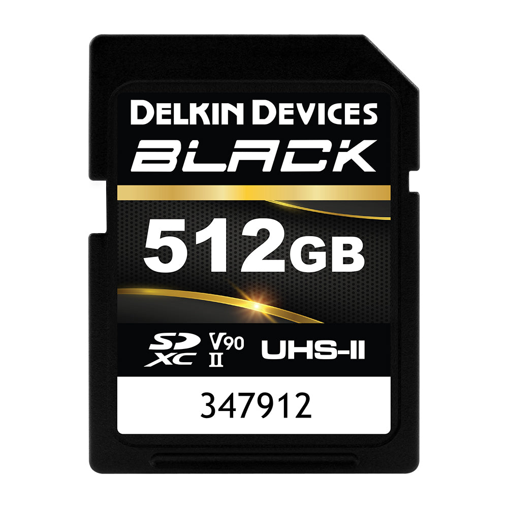 Delkin 512GB BLACK SD UHS-II V90 Memory Card
