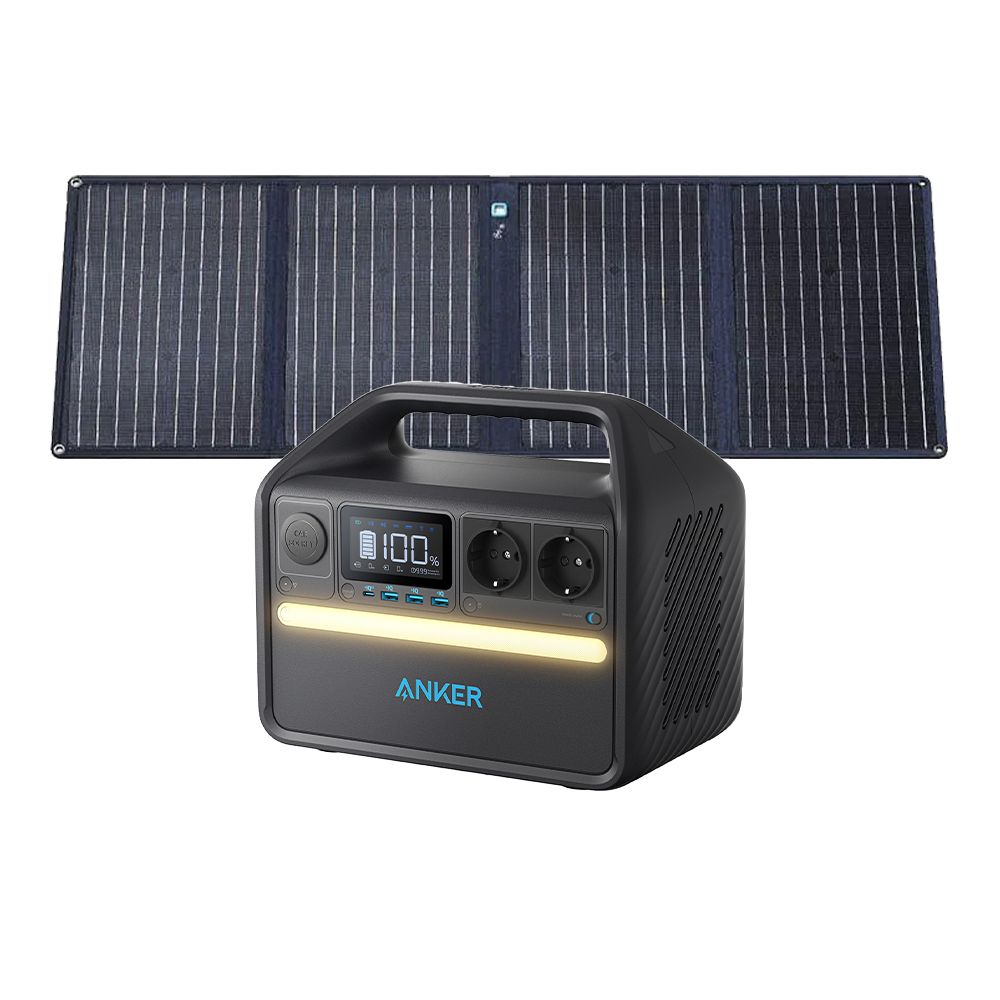 Anker PowerHouse 521 (256Wh) Portable Power Station + Solar Panel 100W