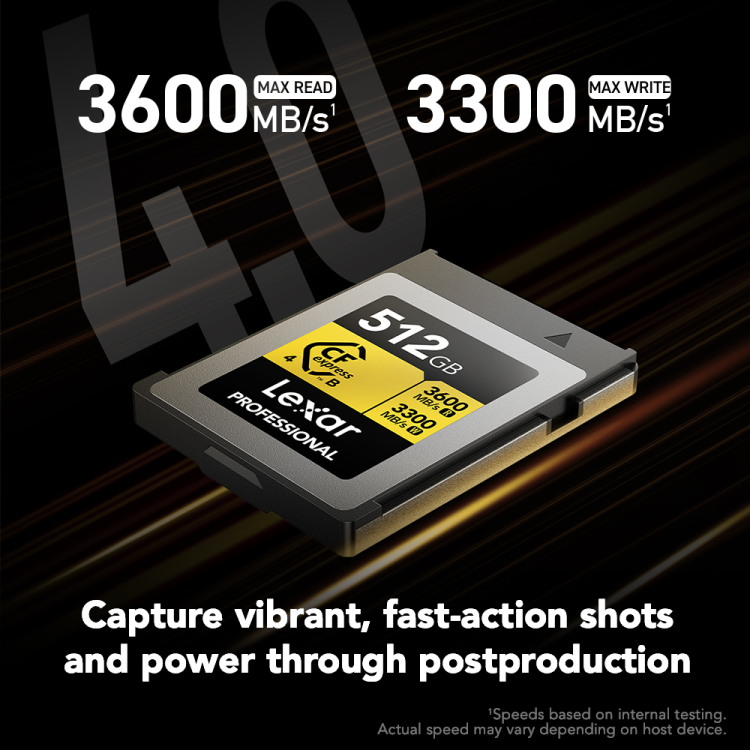Lexar® 512 GB Professional GOLD CFexpress™ 4.0 Type B Card