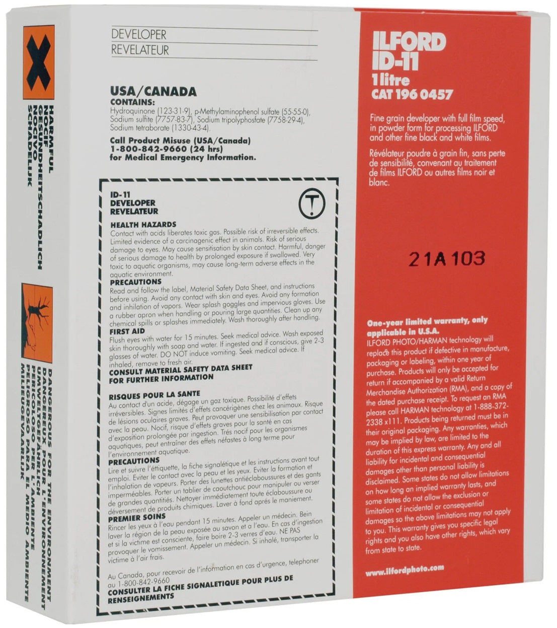 Ilford ID-11Powder Film Developer to make 1L