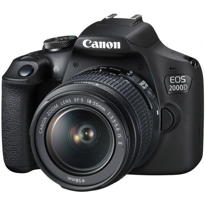Canon EOS 2000D DSLR with EF-S 18-55mm IS II Lens with Canon Gadget Bag & 16GB SD Card Image stabililized kit lens