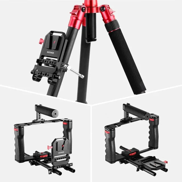 Neewer ST43 V-Mount 1/4" & 3/8" Threads Battery Plate for 15mm Rods