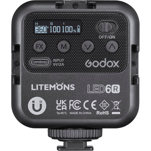 Godox LED6R Litemons RGB Pocket Size LED Video Light Godox Continuous Lighting
