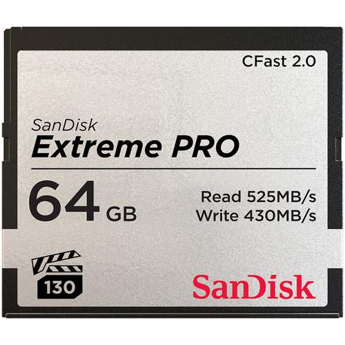 SanDisk 64GB Extreme PRO CFast 2.0 Memory Card Sandisk XQD and CFast Cards
