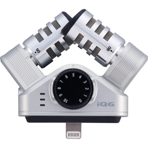 Zoom iQ6 Stereo X/Y Microphone for iOS Devices with Lightning Connector Zoom Audio Recorder