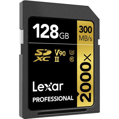 Lexar 128GB Professional 2000X 300MB/S SDXC UHS-II Memory Card Lexar Flash Memory Cards