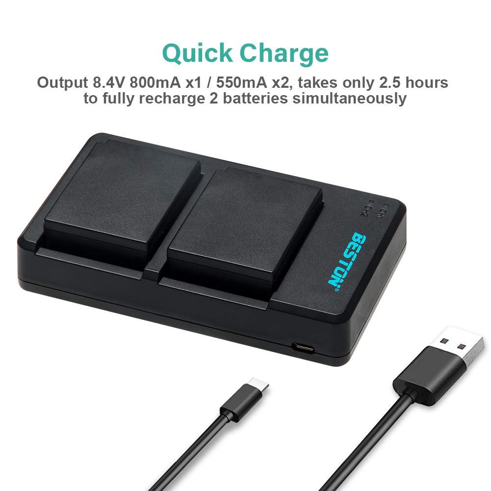 Beston NP-W126 2x Battery pack with charger for Fujifilm Beston Rechargeable Batteries