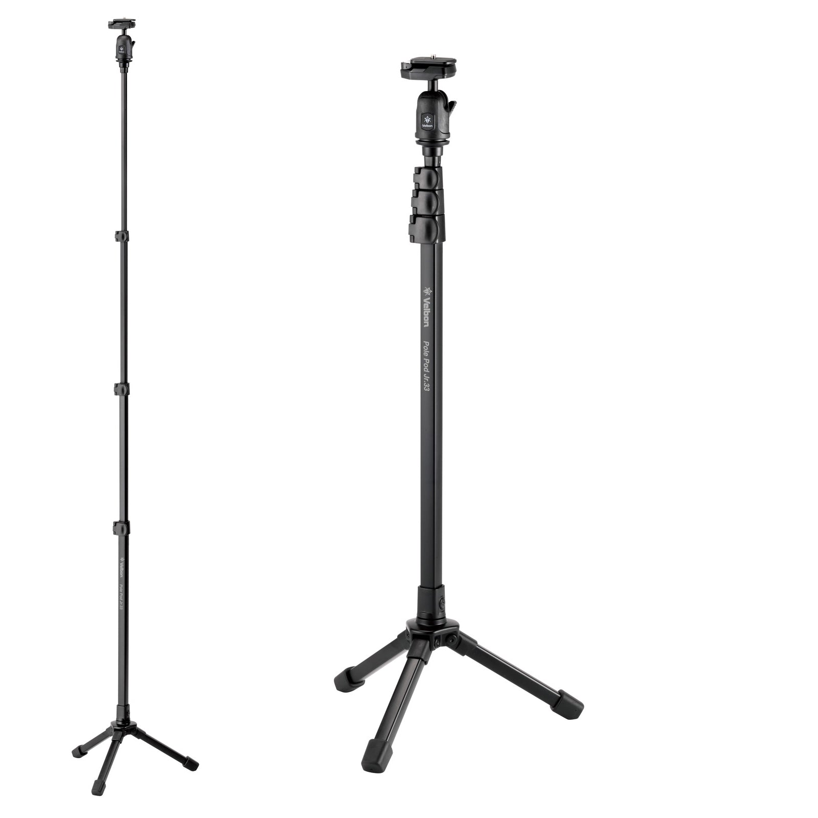 Velbon Pole Pod Jr. 33 (74-187cm) B-Head Velbon Video Tripod Kit