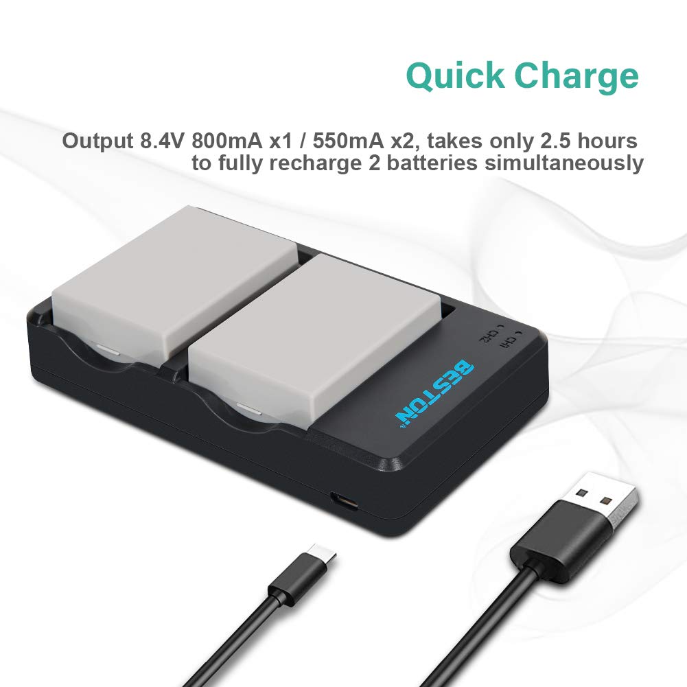 Beston LP-E8 2x Battery pack with charger for Canon Beston Rechargeable Batteries