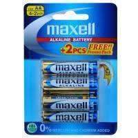 Maxell Alkaline AA Batteries 4+2 Pack Maxell Disposable Batteries