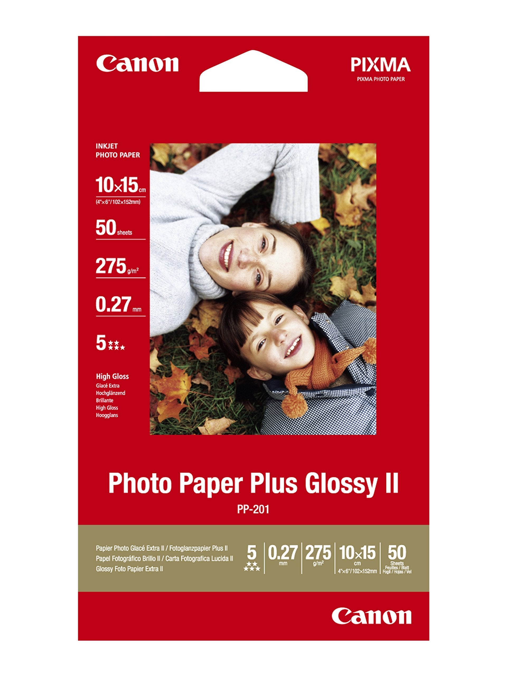 Canon PP-201 4x6 275gsm Plus Glossy Photo Paper (50 Sheets) Canon Inkjet Paper