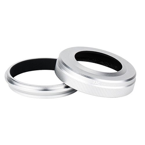JJC LH-JX100VII Silver Metal Lens Hood Filter Adapter Ring for Fuji X100 X100V X100S X100T Cameras JJC Lens Hood