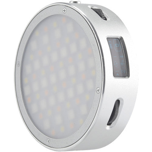 Godox Round Mini RGB LED Magnetic Light (Silver) Godox Continuous Lighting