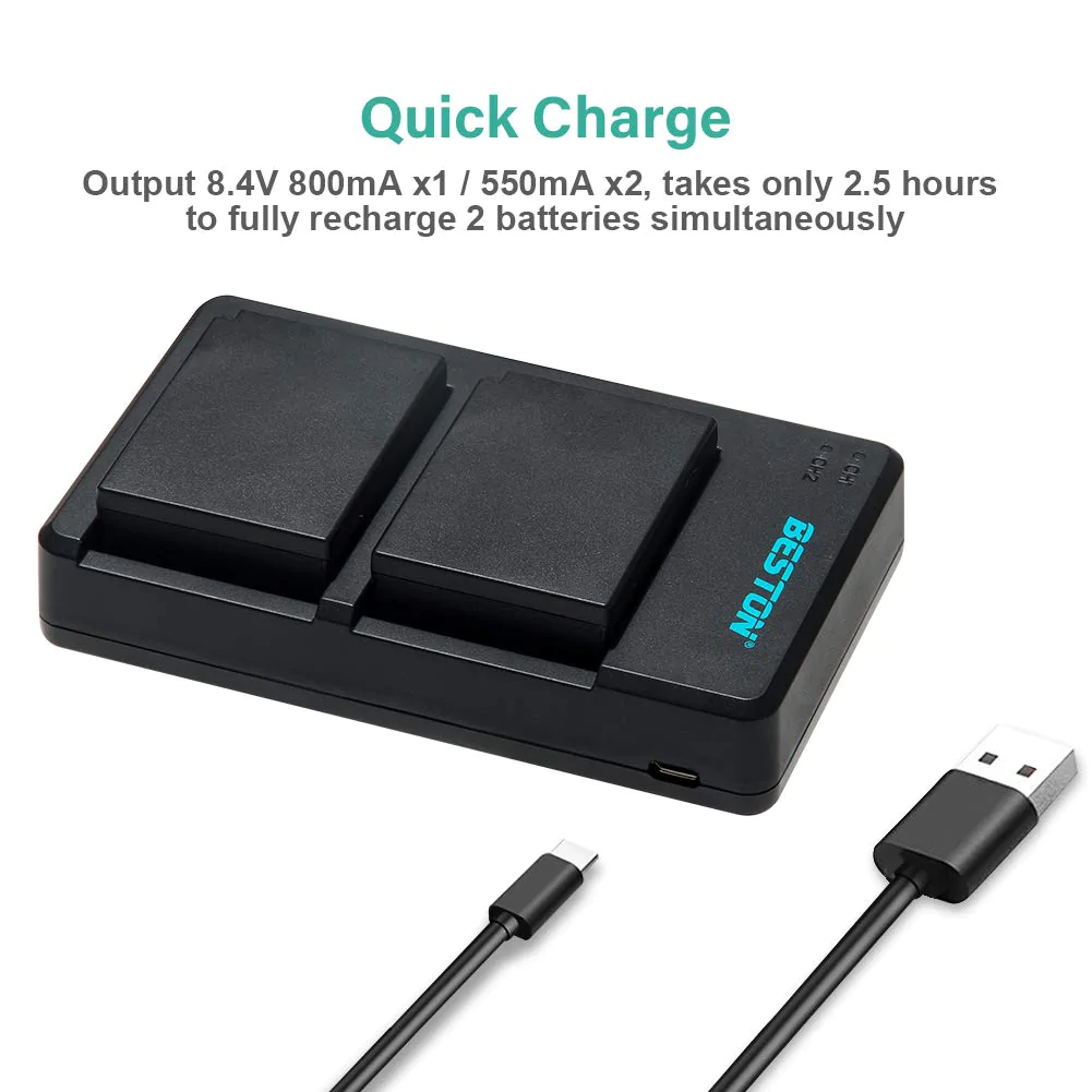Beston NP-W126 2x Battery pack with charger for Fujifilm Beston Rechargeable Batteries