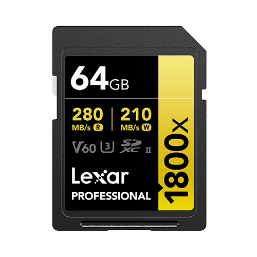 Lexar 64GB Professional 1800x UHS-II SDXC Memory Card