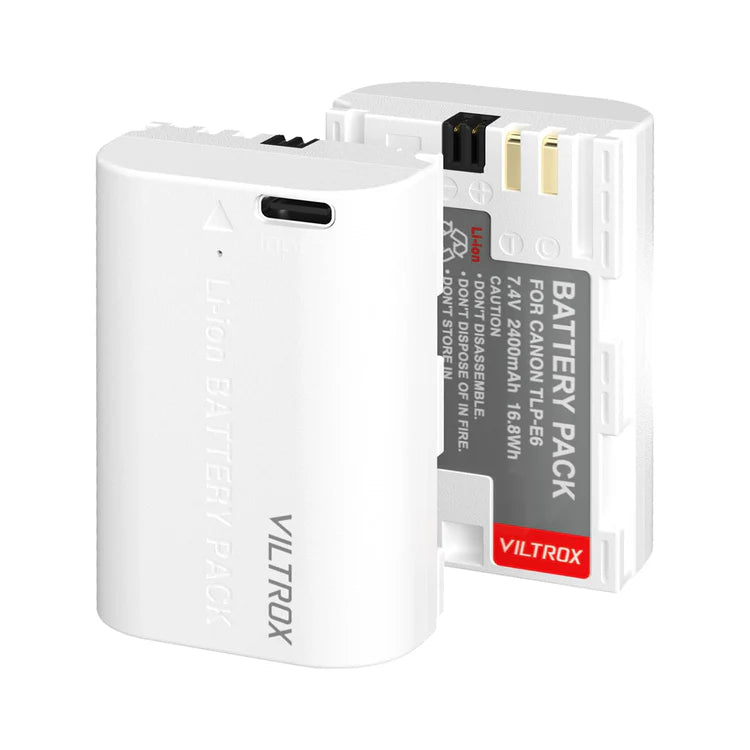 Viltrox LP-E6 2400mAh Lithium Camera Battery with USB-C Port for Canon Cameras