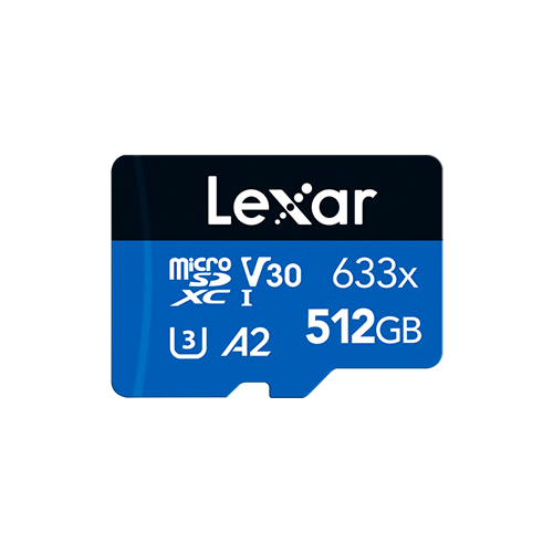 Lexar® 512GB 633x microSDHC™/microSDXC™ with SD adaptor