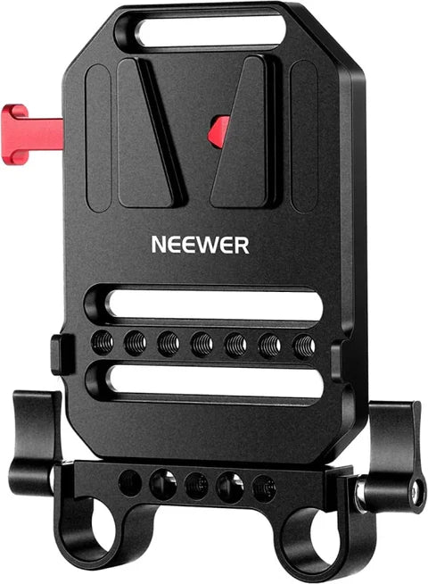 Neewer ST43 V-Mount 1/4" & 3/8" Threads Battery Plate for 15mm Rods