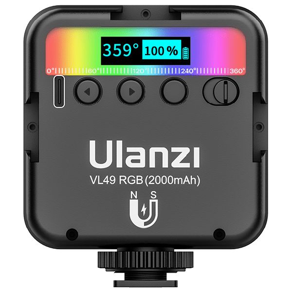 Ulanzi VL49 RGB Rechargeable Mini LED Video Light Black
