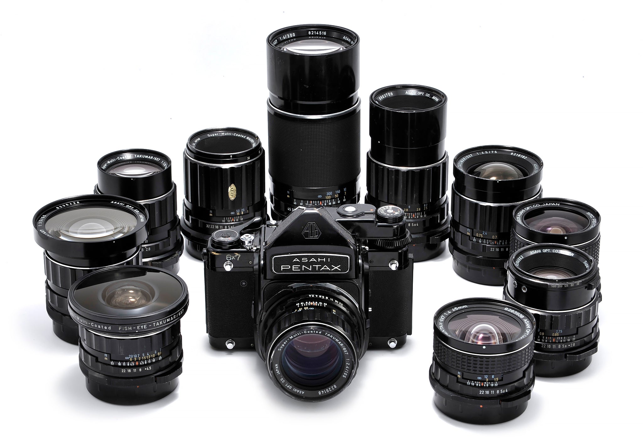 Used Pentax 6x7 Camera kit with 10 Lenses [S14082401]