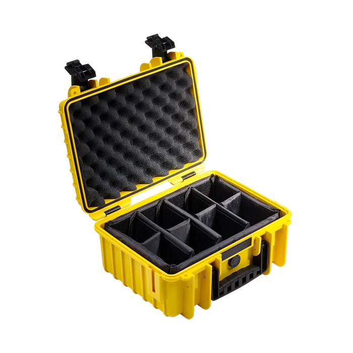 B&W International Type 3000 Hard Case Yellow with Dividers