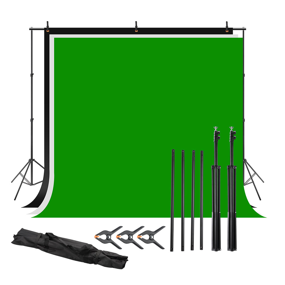Visico Photography PRO 2,8 X 3m Studio Backdrop Kit 3 X Muslins