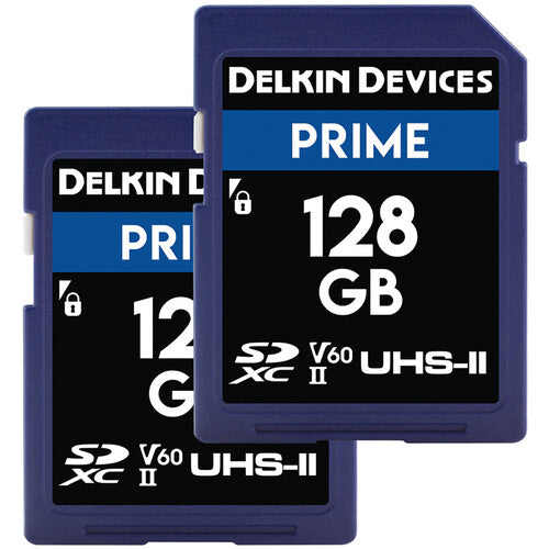 Delkin 188GB PRIME UHS-II (V60) SD Memory Cards twin pack