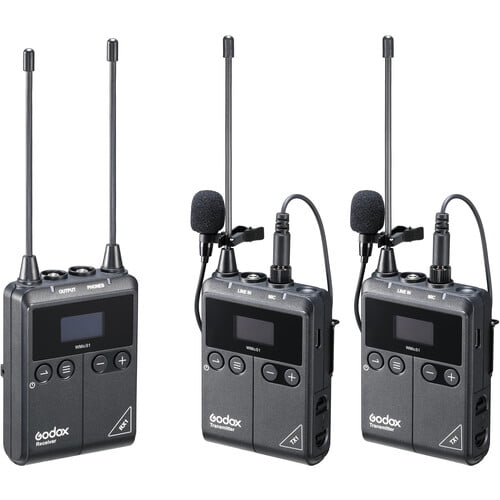Godox WMicS1 Kit 2 Two-Person Camera-Mount Wireless Omni Lavaliere Microphone System Godox Audio Transmitters