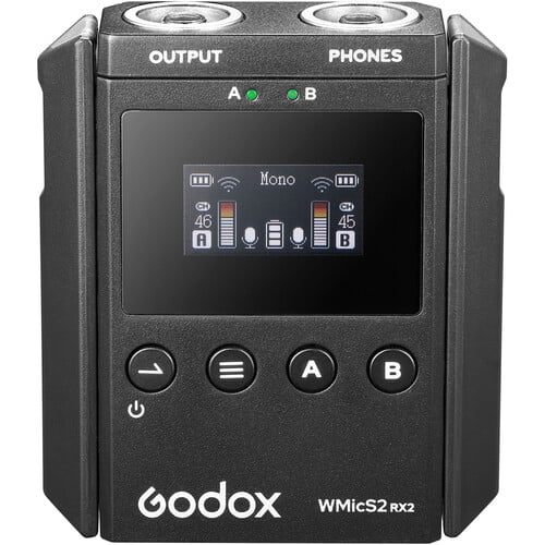Godox WMicS2 UHF Compact 2-Person Wireless Microphone System for Cameras & Smartphones with 3.5mm (5