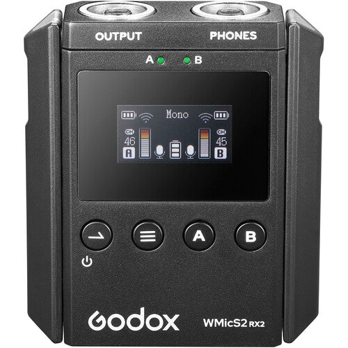 Godox WMicS2 Kit 1 UHF Compact Wireless Microphone System for Cameras & Smartphones with 3.5mm (514 to 596 MHz)
