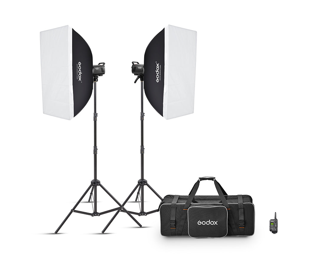 Godox MS200V-F 2x Studio Light Kit with LED modeling lamp