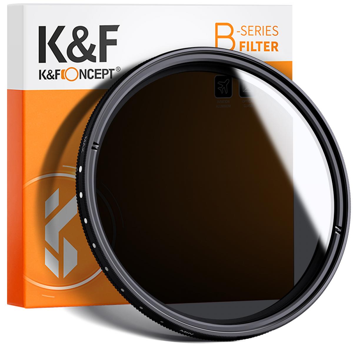 K&F 72mm ND2 to ND400 Variable Neutral Density Lens Filter K&F Concept Filter - Neutral Density