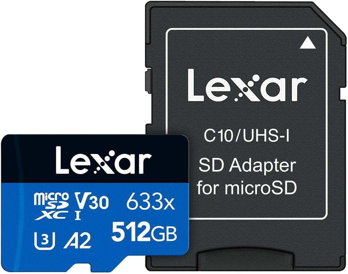 Lexar® 512GB 633x microSDHC™/microSDXC™ with SD adaptor