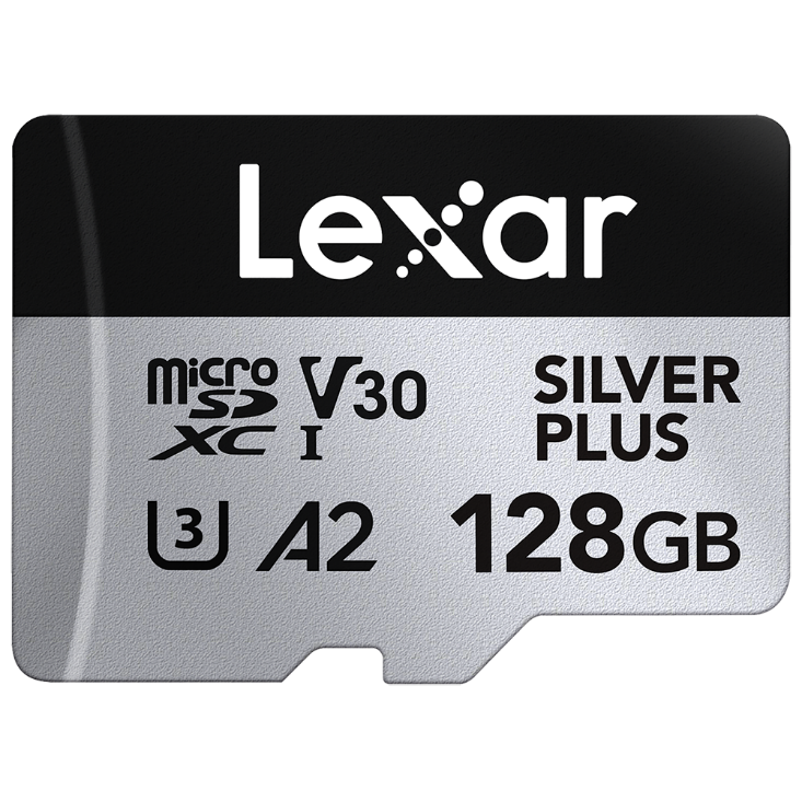 Lexar 128GB MicroSD SILVER PLUS 205mbs (UHS-I) (Class 10) V30 A2