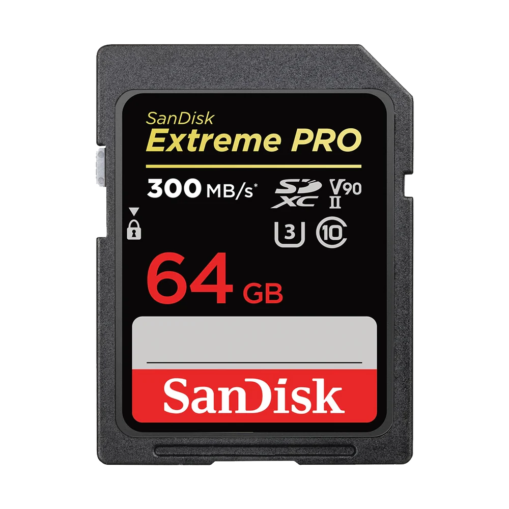 SanDisk 64GB Extreme PRO 300MB/s UHS-II SDXC Memory Card v90