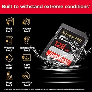 SanDisk Extreme PRO 128GB V60 UHS-II SD card