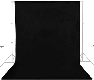 Linfot 2x3 PVC Black Backdrop with Pole