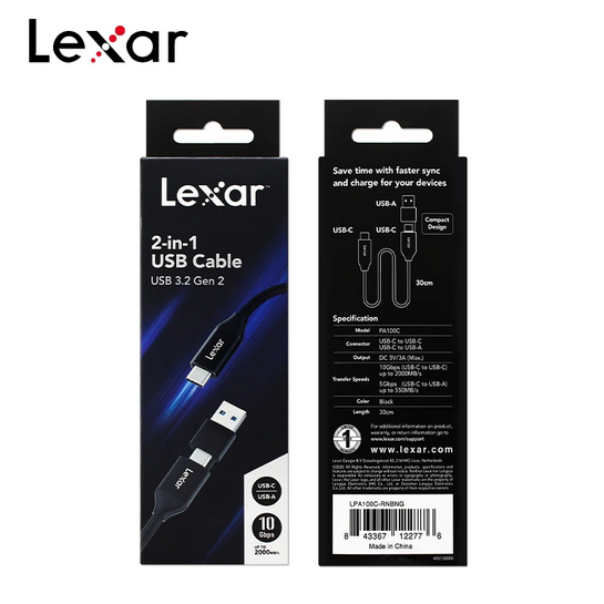 Lexar 2-IN-1 Type-C USB 3.2 Gen 2 Cable