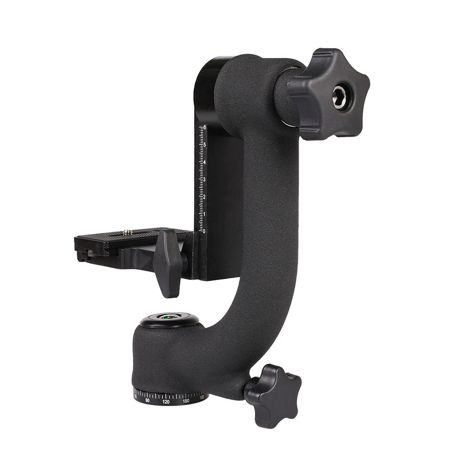 Gimbal Tripod Head For DSLR Cameras 1/4" Screw With Quick Release Plate