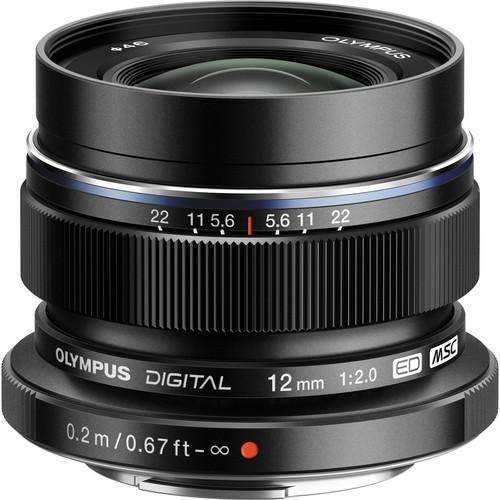 OM SYSTEM M.Zuiko Digital ED 12mm f/2.0 Lens (Black) OM SYSTEM Lens - Mirrorless Fixed Focal Length