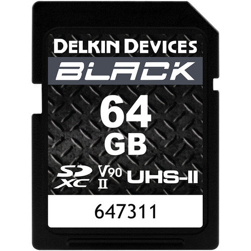 Delkin Devices 64GB BLACK UHS-II SDXC Memory Card Delkin Flash Memory Cards