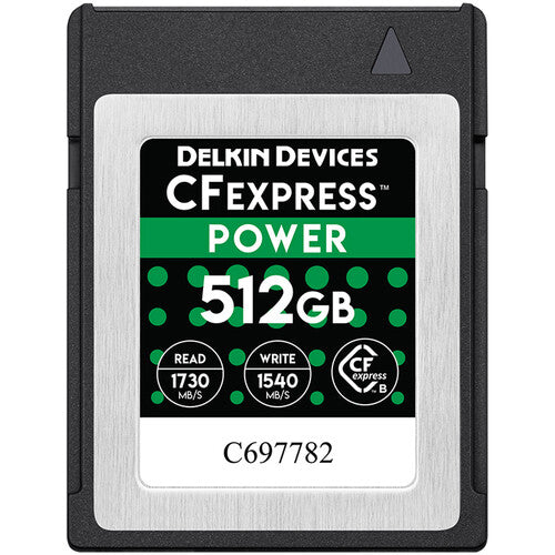 Delkin Devices 512GB POWER CFexpress Type B Memory Card Delkin CFExpress