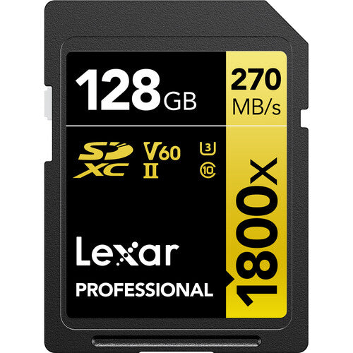 Lexar 128GB Professional 1800x UHS-II SDXC Memory Card Lexar Memory