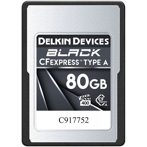 Delkin Devices 80GB BLACK CFexpress Type A Memory Card Delkin CFExpress