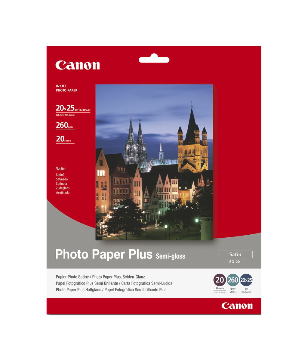 Canon SG-201 Semi Gloss 8x10" Photo Paper (20 Sheets) Canon Inkjet Paper