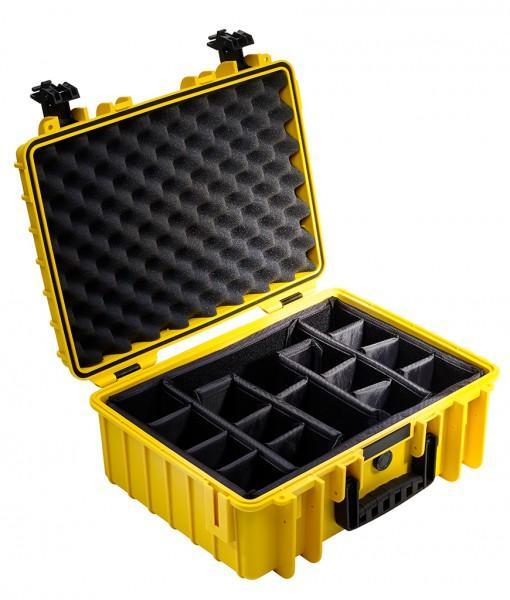 B&W International Type 5000 Hard Case Yellow with Dividers B&W International Hard Case