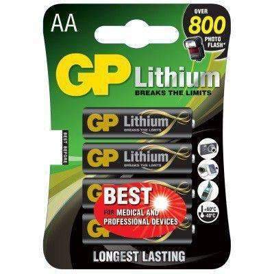 GP Batteries Lithium AA Batteries 4 Pack GP Batteries Disposable Batteries
