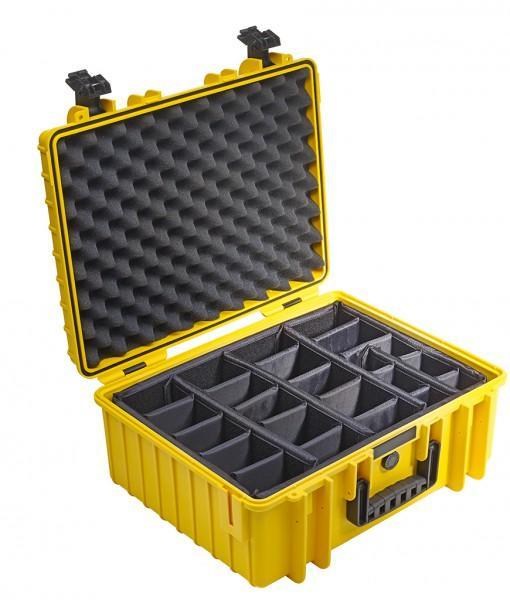 B&W International Type 6000 Hard Case Yellow with Dividers B&W International Hard Case
